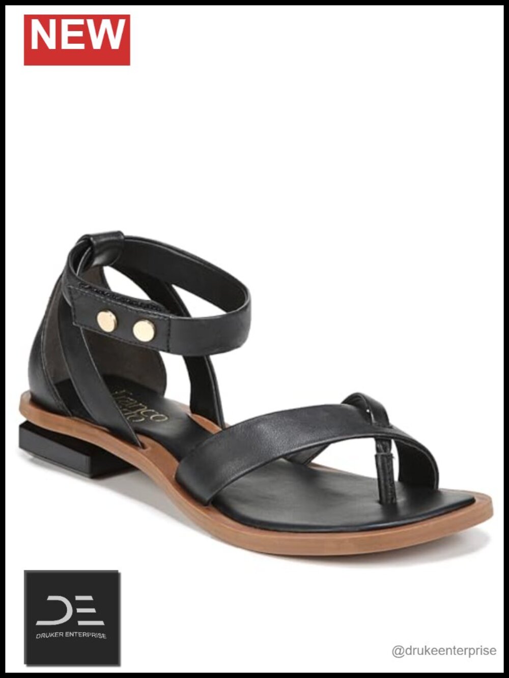 Franco Sarto Parker Leather Ankle Strap Heeled Sandals